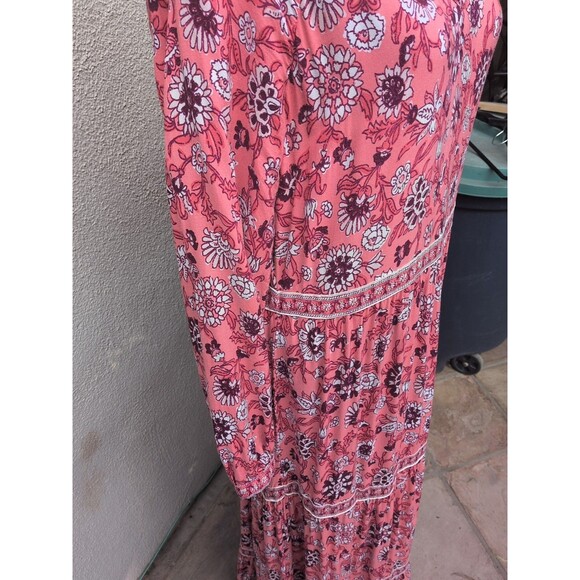 OLD NAVY Dress M Tallfloral Tiered Midi Maxi Puff Sleeve Peasant Cottagecore - Picture 4 of 9